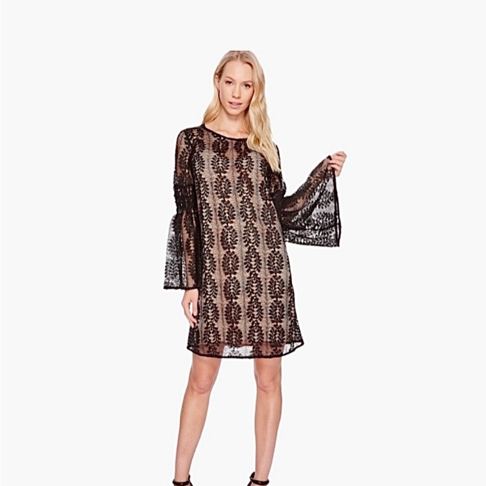 BNWOT Michael Kors Black Lace Long Sleeve Mini Dress